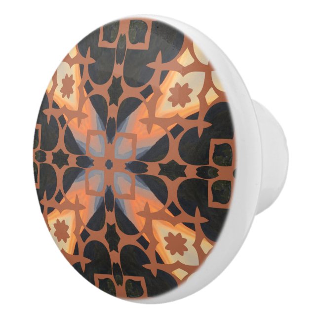 Retro Tan Pattern Drawer Pull (Right)