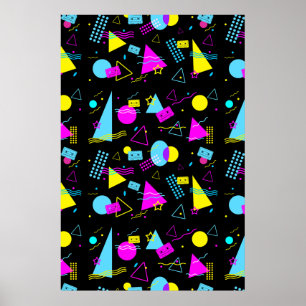 RETRO TAPE COLORFUL SHAPES  POSTER