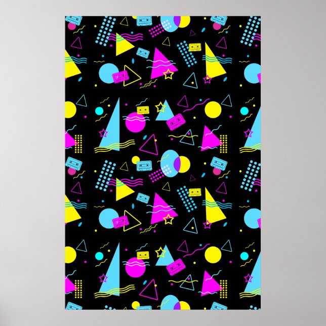 RETRO TAPE COLORFUL SHAPES  POSTER (Front)