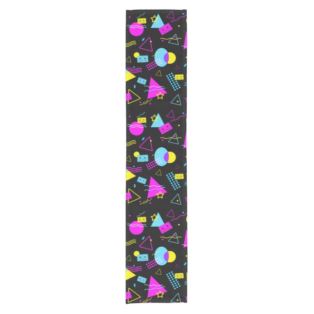 RETRO TAPE COLORFUL SHAPES  SHORT TABLE RUNNER (Front)
