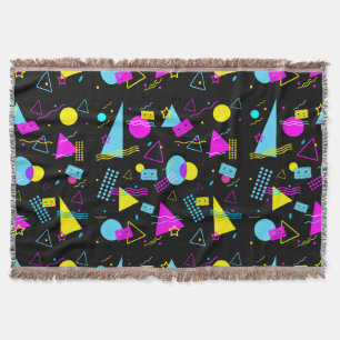 RETRO TAPE COLORFUL SHAPES THROW BLANKET