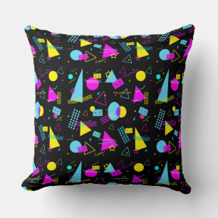 RETRO TAPE COLORFUL SHAPES  THROW PILLOW