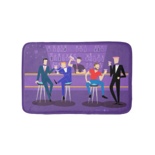 Rétro tapis de bain de bar gay
