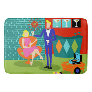 Rétro tapis de bain de couples de Martini