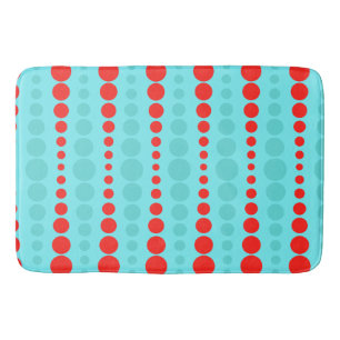 Rétro tapis de bain de points de rouge et de