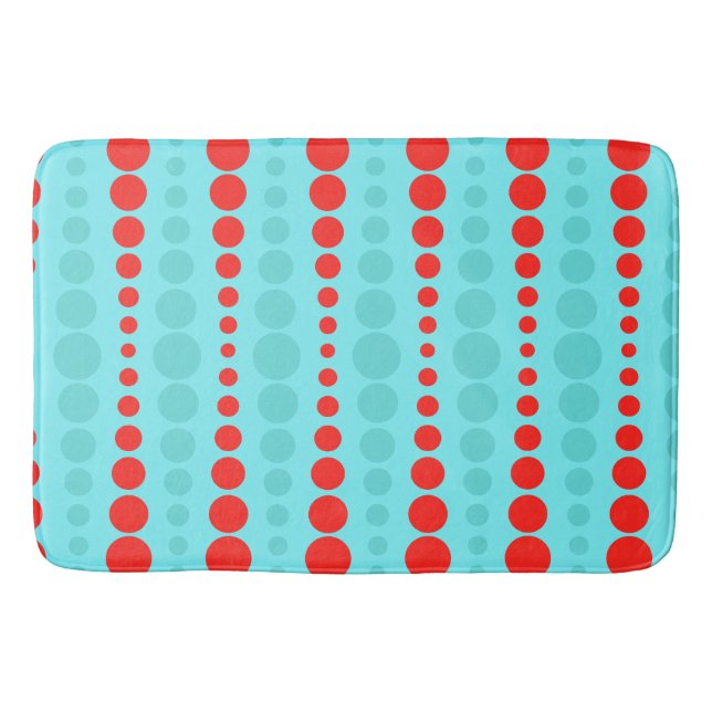 Rétro tapis de bain de points de rouge et de (Devant)