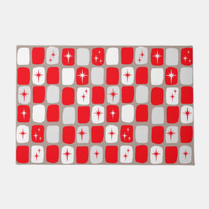 Rétro tapis de porte rouge de Starbursts