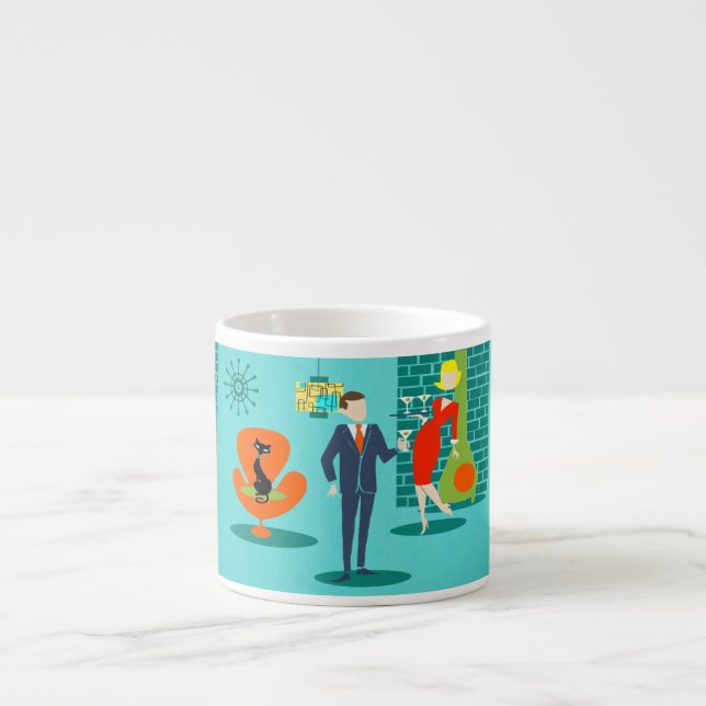 Rétro tasse de café express de couples de bande (Devant)
