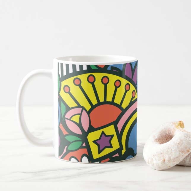 Rétro tasse de hausse et d'éclat (Avec donut)