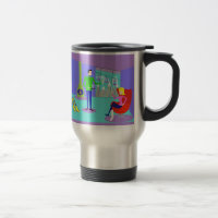 Rétro tasse de voyage de vacances de ski