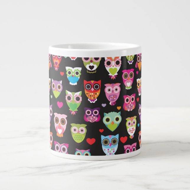 Rétro tasse mignonne de hibou (Devant)