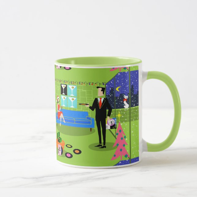Rétro tasse urbaine de couples de Noël (Droite)