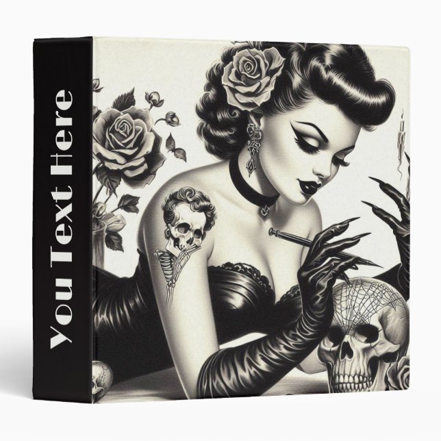 Retro Tattoed Goth Pin-up Binder (Front/Spine)