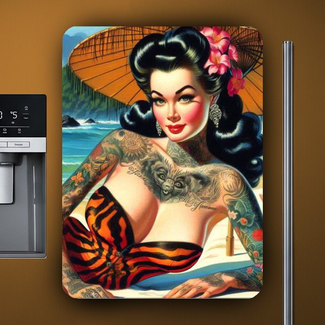 Retro Tattoo Beach Pin-up Magnet (Creator Uploaded)