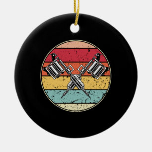 Retro Tattoo Ceramic Ornament