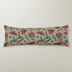 Retro Tattoo Pattern Body Pillow