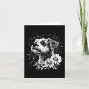 Retro Tattoo Style Border Terrie Dog Lover  Card