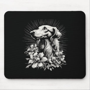 Retro Tattoo Style Borzoi Dog Lover Mouse Pad