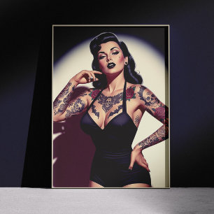 Retro Tattooed Pin-up Poster