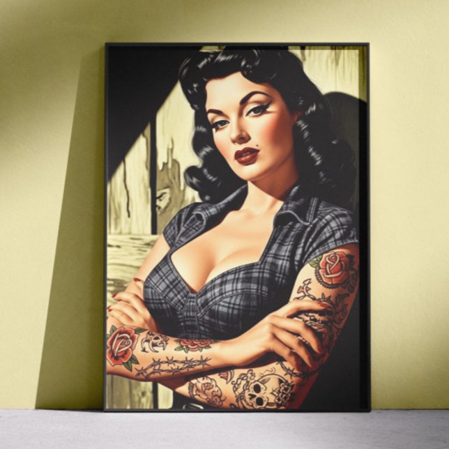 Retro Tattooed Pin-up Poster (Creator Uploaded)