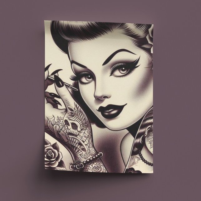 Retro Tattooed Pin Up Tissue Paper (Creator Uploaded)