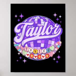 Retro Taylor First Name Personalized Friendship Br Poster