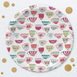Retro Tea Party Pastel Paper Plate