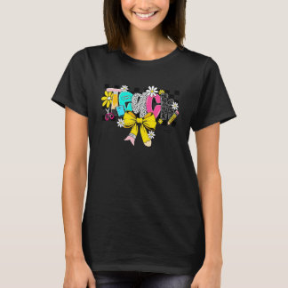 Retro Teach Chequered Back to School Teacher Leopa T-Shirt