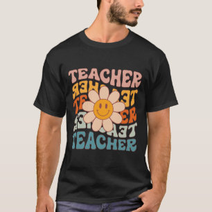 Retro Teacher Daisy Colourful - Elementary School T-Shirt