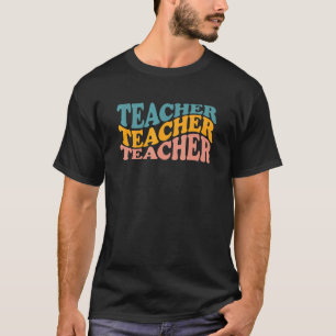 Retro Teacher Daisy Colourful  Elementary School T T-Shirt