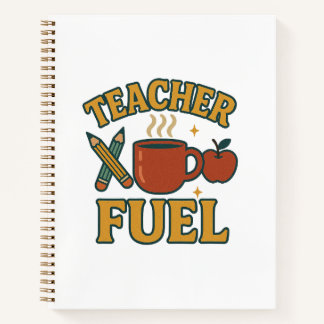 Retro Teacher Fuel Notebook - Funny Teacher Gift J
