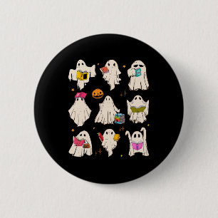 Retro Teacher Halloween Ghost Read More Books Teac 2 Inch Round Button