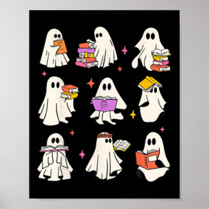 Retro Teacher Halloween Ghost Read More Books Teac Poster