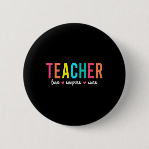 Retro Teacher Inspirational Back To School Costume 2 Inch Round Button
