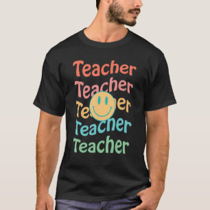 Retro Teacher  Inspirational Colourful Elementary  T-Shirt