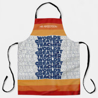 Retro teacher modern blue red stylish tote bag