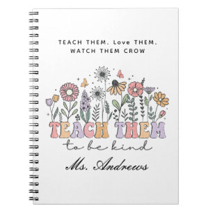 Retro Teacher, Teach Them to Be Kind Notebook