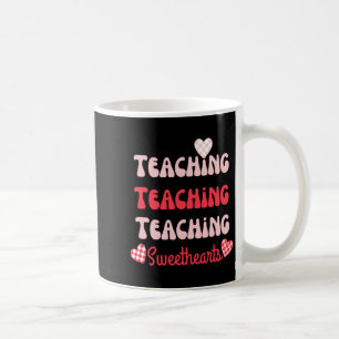 Retro Teacher Valentines Day 2023 Teaching Sweethe Coffee Mug