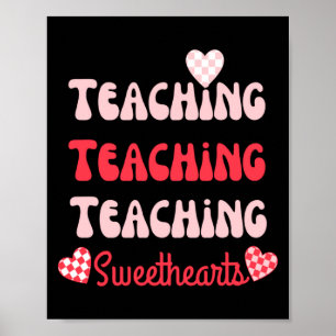 Retro Teacher Valentines Day 2023 Teaching Sweethe Poster