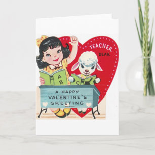 Retro Teacher Valentine's Day Card