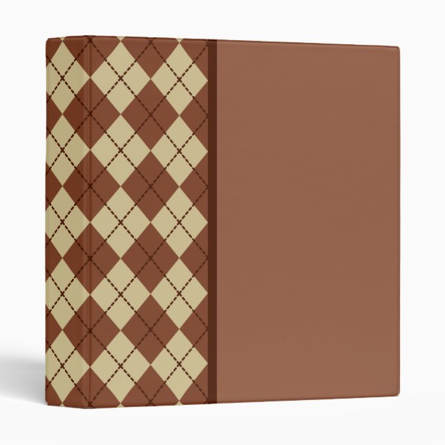 Retro Teacher's Student Class Argyle Binder Gift (Front/Spine)