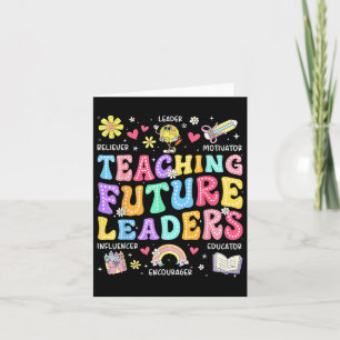 Retro Teaching Future Leaders Groovy Teacher Back  Card