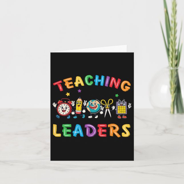Retro Teaching Future Leaders Groovy Teacher Back  Card (Front)