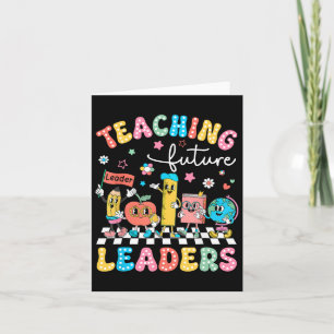 Retro Teaching Future Leaders Groovy Teacher Back  Card