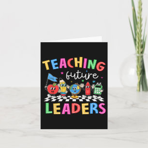 Retro Teaching Future Leaders Groovy Teacher Back Card