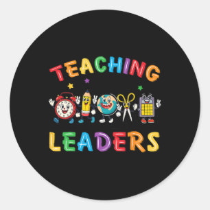 Retro Teaching Future Leaders Groovy Teacher Back  Classic Round Sticker