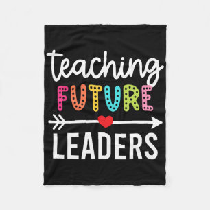 Retro Teaching Future Leaders Groovy Teacher Back Fleece Blanket