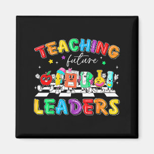 Retro Teaching Future Leaders Groovy Teacher Back  Magnet