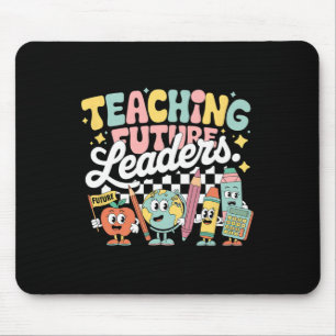 Retro Teaching Future Leaders Groovy Teacher Back Mouse Pad