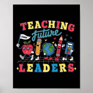Retro Teaching Future Leaders Groovy Teacher Back Poster